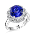 Doorbuster Certified and Appraised Rhapsody 950 Platinum AAAA Tanzanite, Diamond (E-F, VS) (0.38 cts) Ring (Size 10.0) (8.35 g) 4.35 ctw - Sticky add to cart bar