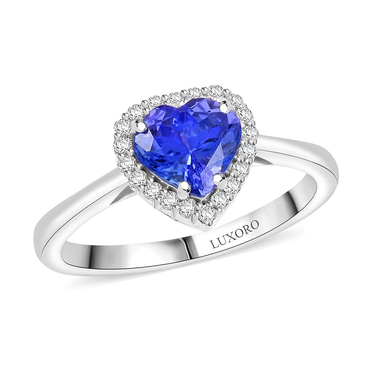 Doorbuster Certified & Appraised Luxoro 10K White Gold AAA Tanzanite, Diamond (G-H, I2) (0.20 cts) Ring (Size 10.0) 1.55 ctw