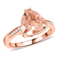 Doorbuster Certified & Appraised Luxoro 10K Rose Gold AAA Marropino Morganite, Diamond (G-H, I2) Ring (Size 10.0) 3.00 ctw - Sticky add to cart bar