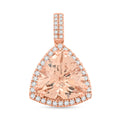 Certified & Appraised Luxoro 10K Rose Gold AAA Marropino Morganite, Diamond (G-H, I2) (0.36 cts) Pendant without Chain 5.05 ctw - Sticky add to cart bar