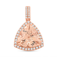 Certified & Appraised Luxoro 10K Rose Gold AAA Marropino Morganite, Diamond (G-H, I2) (0.36 cts) Pendant without Chain 5.05 ctw