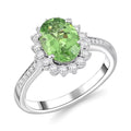Certified & Appraised Rhapsody AAAA Tsavorite Garnet and E-F VS Diamond 1.60 ctw Ring in 950 Platinum (Size 10.0) 5.90 Grams - Sticky add to cart bar
