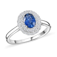 Rhapsody AAAA Blue Sapphire and E-F VS Diamond 1.45 ctw Ring in 950 Platinum (Size 10.0) 6.20 Grams