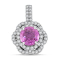 Certified & Appraised Rhapsody AAAA Sakalava Sparkle Madagascar Pink Sapphire and F-E VS Diamond 1.55 ctw Pendant without Chain in 950 Platinum 4 Grams - Sticky add to cart bar