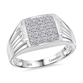 Luxuriant Lab Grown Diamond G-H SI 1.00 ctw Men's Ring in Platinum Over Sterling Silver (Size 10.0) - Sticky add to cart bar