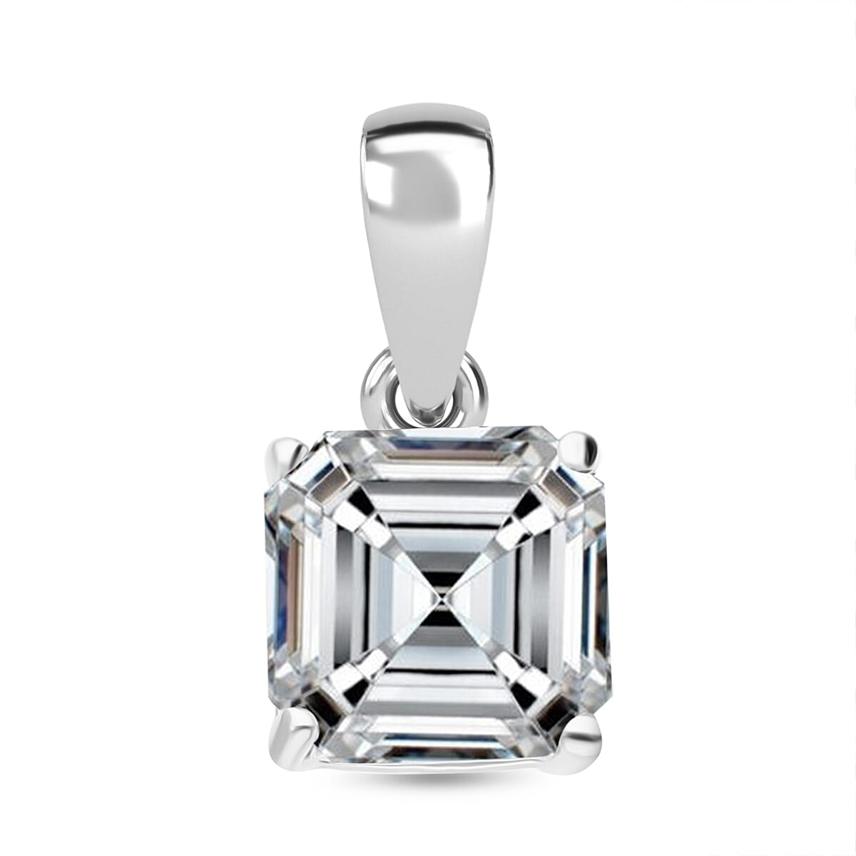 SGL Certified Asscher Cut Luxuriant Lab Grown Diamond G-H VS 0.75 ctw Pendant in 950 Platinum