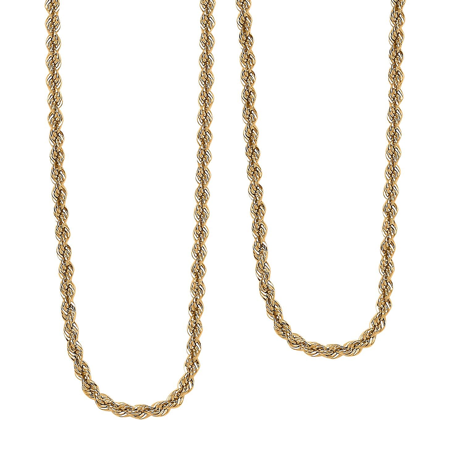 Rope Chain Necklace in 22K Yellow Gold 22 Inches 3.70 Grams