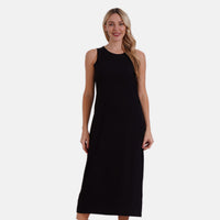 Black Rib Knit Sleeveless Maxi Dress - One Size Fits Most