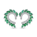 D'Joy Kagem Zambian Emerald and White Zircon 2.25 ctw Climber Earrings in Rhodium Over Sterling Silver - Sticky add to cart bar