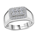 Luxuriant Diamond  Lab Grown Diamond  Mens Ring in Rhodium Overlay Sterling Silver 0.98 ctw ,  Silver Wt. 7.5 g - Sticky add to cart bar
