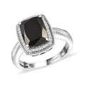 Elite Shungite, White Zircon Ring in Rhodium Over Sterling Silver (Size 10.0) 2.25 ctw - Sticky add to cart bar