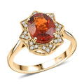 Luxoro 10K Yellow Gold AAA Ceylon Honey Garnet, Diamond (G-H, I2) (0.21 cts) Ring (Size 10.0) 4.00 ctw - Sticky add to cart bar