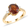 Luxoro 10K Yellow Gold AAA Sri Lankan Honey Garnet, Diamond (G-H, I2) (0.30 cts) Ring (Size 10.0) 3.60 ctw - Sticky add to cart bar