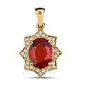 Luxoro AAA Ceylon Honey Garnet and G-H I2 Diamond 3.85 ctw Pendant without Chain in 10K Yellow Gold - Sticky add to cart bar
