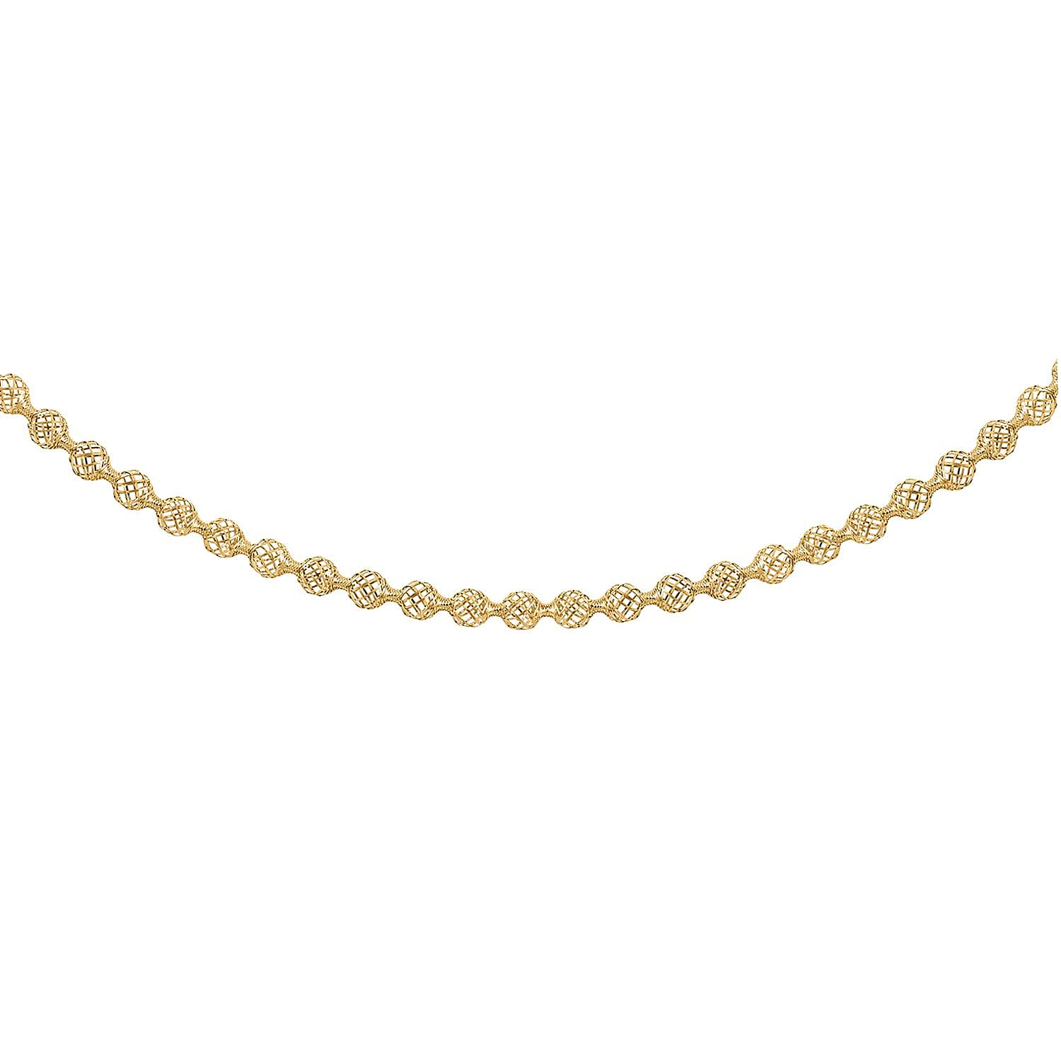 Italian Bubbles Mesh Chain Necklace in 10K Yellow Gold 3.45 Grams 18-20 Inches
