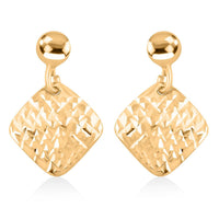 Italian Diamond-cut Drop Earrings in 10K Yellow Gold 0.80 Grams