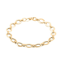 Italian 7mm Oval Marquise Kite Chain Bracelet in 10K Yellow Gold (7.50 In) 2.70 Grams