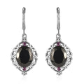 Elite Shungite and Orissa Rhodolite Garnet 5.20 ctw Lever Back Earrings in Stainless Steel - Sticky add to cart bar