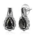 Karis Elite Shungite and Thai Black Spinel 2.75 ctw Royal Crown Earrings in Platinum Bond - Sticky add to cart bar