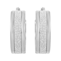 Sparkling Hoop Earrings in Stainless Steel