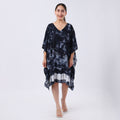 Blue Tie Dye Short Kaftan - One Size Fits Most - Sticky add to cart bar