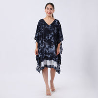 Blue Tie Dye Short Kaftan - One Size Fits Most