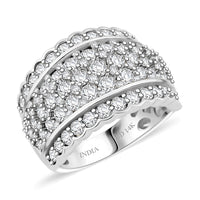 NY Closeout White Diamond 3.00 ctw Ring in 14K White Gold 7.10 Grams