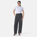 Tamsy Black Stone Wash Palazzo with Elastic Band - One Size Fits Most - Sticky add to cart bar