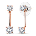 Simulated Diamond Interchangeable Earrings in 18K Rose Gold Over Sterling Silver - Sticky add to cart bar