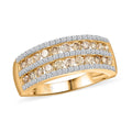 Doorbuster Natural Champagne and White Diamond 1.00 ctw Ring in 14K Yellow Gold Over Sterling Silver (Size 10.0) - Sticky add to cart bar