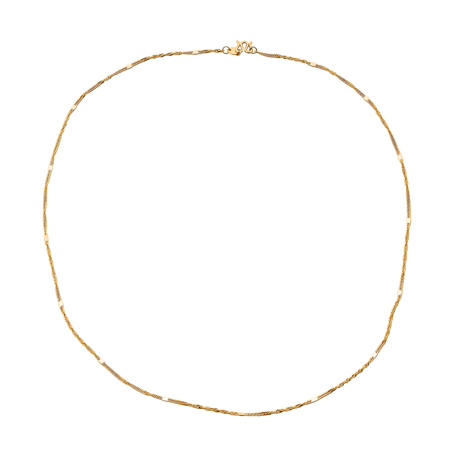 Twisted Chain in 24K Yellow Gold 18 Inches 2.50 Grams