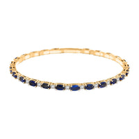 Doorbuster Modani Kyanite, White Topaz Bangle Bracelet (6.75 In) in Vermeil YG Over Sterling Silver with 1.5g Titanium Spring 6.35 ctw