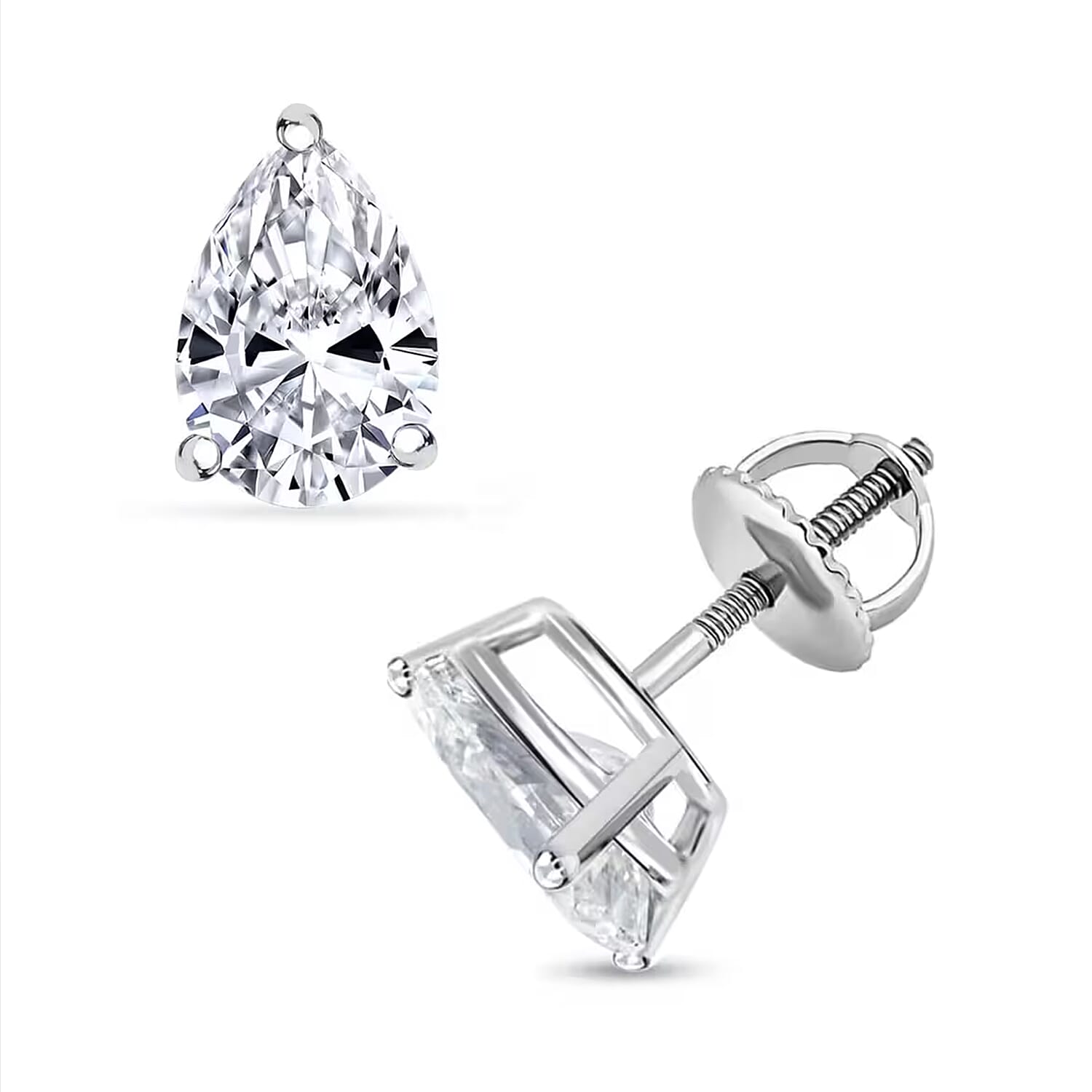 Lab Grown Diamond G-H VS 2.50 ctw Stud Earrings in 14K White Gold