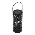 Solar Operated Metal Cylinder Lantern with Hollow Leaf Vein Pattern (500 mAh) - Sticky add to cart bar