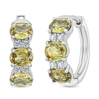 Modani Demantoid Garnet and Diamond 1.93 ctw Earrings in 950 Platinum 4.75 Grams