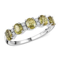 Modani Demantoid Garnet and Diamond 1.69 ctw Ring in 950 Platinum 4.75 Grams