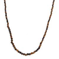 Tigers Eye 45.00 ctw Beaded Necklace in Stainless Steel 20 Inches