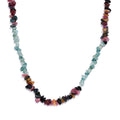Grandidierite and Multi-Tourmaline 105.00 ctw Chips Necklace in Rhodium Over Sterling Silver 18-20 Inches - Sticky add to cart bar