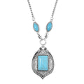 Blue Howlite 50.00 ctw Necklace 20-22 Inches in Silvertone - Sticky add to cart bar