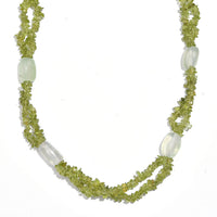 Peridot and Pranite Beaded 280 ctw Necklace 28 Inches