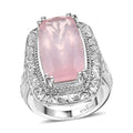 Karis Galilea Rose Quartz 12.70 ctw Ring in Platinum Bond - Sticky add to cart bar