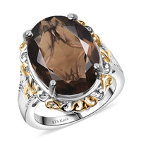 Karis Brazilian Smoky Quartz Ring 18K YG Plated and Platinum Bond (Size 10.0) 11.15 ctw