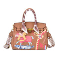 Rose Red Faux Leather Crossboby Bag with Pony Charm with Adjustable Shoulder Strap - Sticky add to cart bar