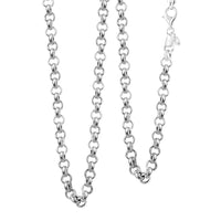 Italian La Bella Rolo Chain Necklace in Sterling Silver 22 Inches 21.50 Grams