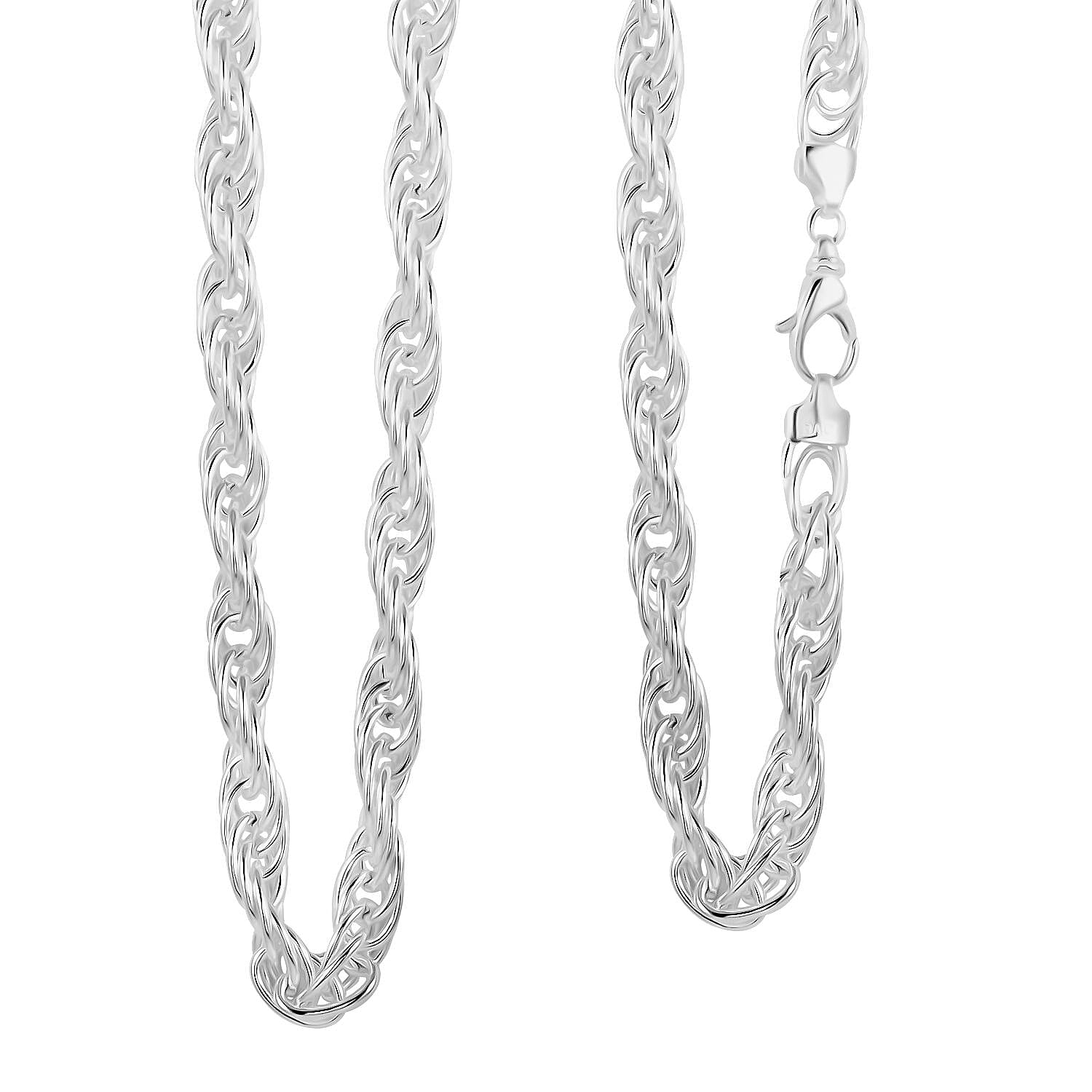 Italian La Bella Fantasia Chain Necklace in Sterling Silver 22 Inches 30.71 Grams