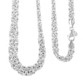 Italian La Bella Byzantine Chain Necklace in Sterling Silver 22 Inches 28.32 Grams - Sticky add to cart bar