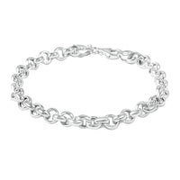 Italian La Bella Rolo Chain Bracelet in Sterling Silver (8.00 In) 9.09 Grams