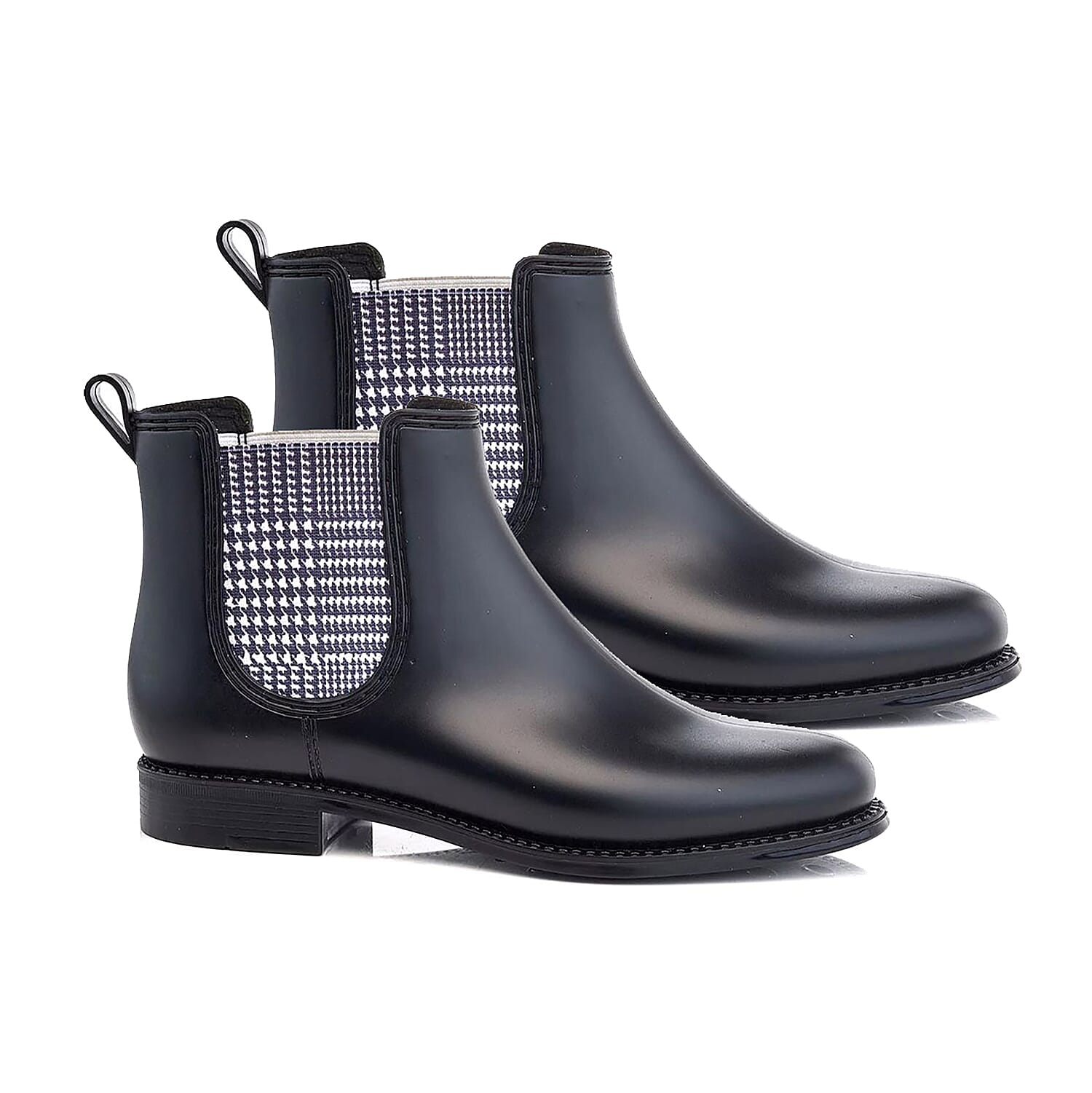 Henry Ferrera Matte Black Marsala Houndstooth Ankle Boot - Size 6