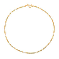 Cuban Anklet in 14K Yellow Gold 1.10 Grams 10 Inches