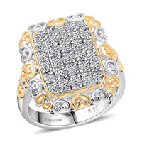 Luxuriant Lab Grown Diamond G-H SI 1.00 ctw Vintage Filigree Ring in Rhodium Over Sterling Silver (Size 10.0)